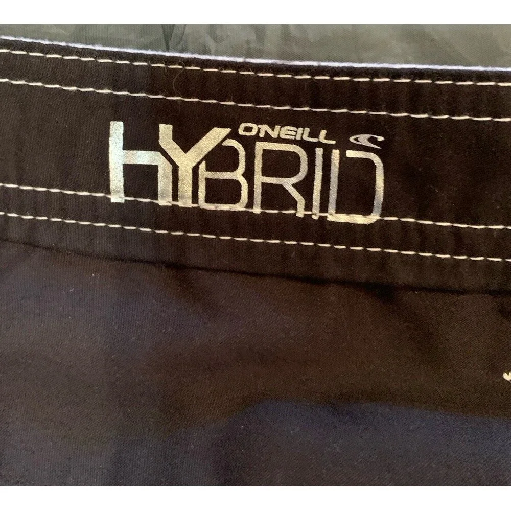 O'neil Hybrid Men's Grey Plaid Board Shorts Size 34x10